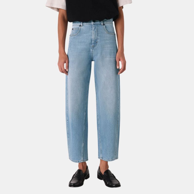 Image of barrel leg jeans