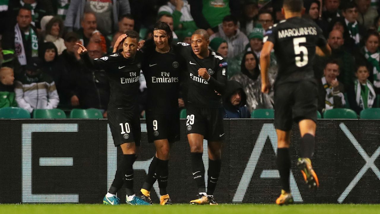 PSG strikers Neymar, Edinson Cavani and Kylian Mbappe