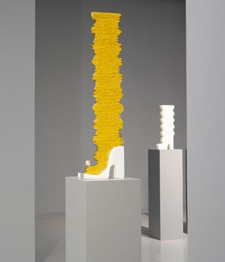 Yellow boot in exihibition