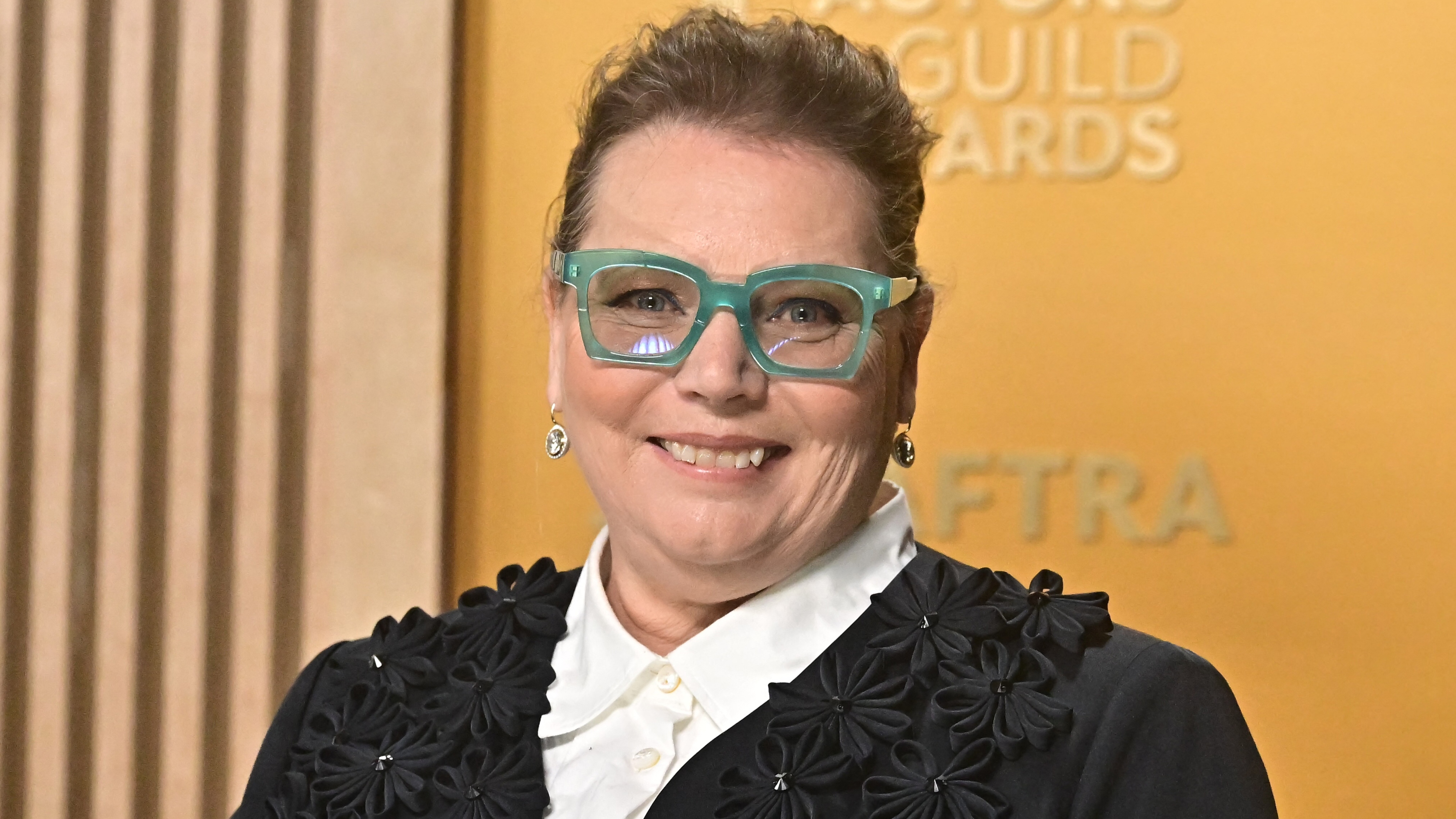 Joanna Scanlan arrives for the 31st Annual Screen Actors Guild awards at the Shrine Auditorium in Los Angeles, February 23, 2025
