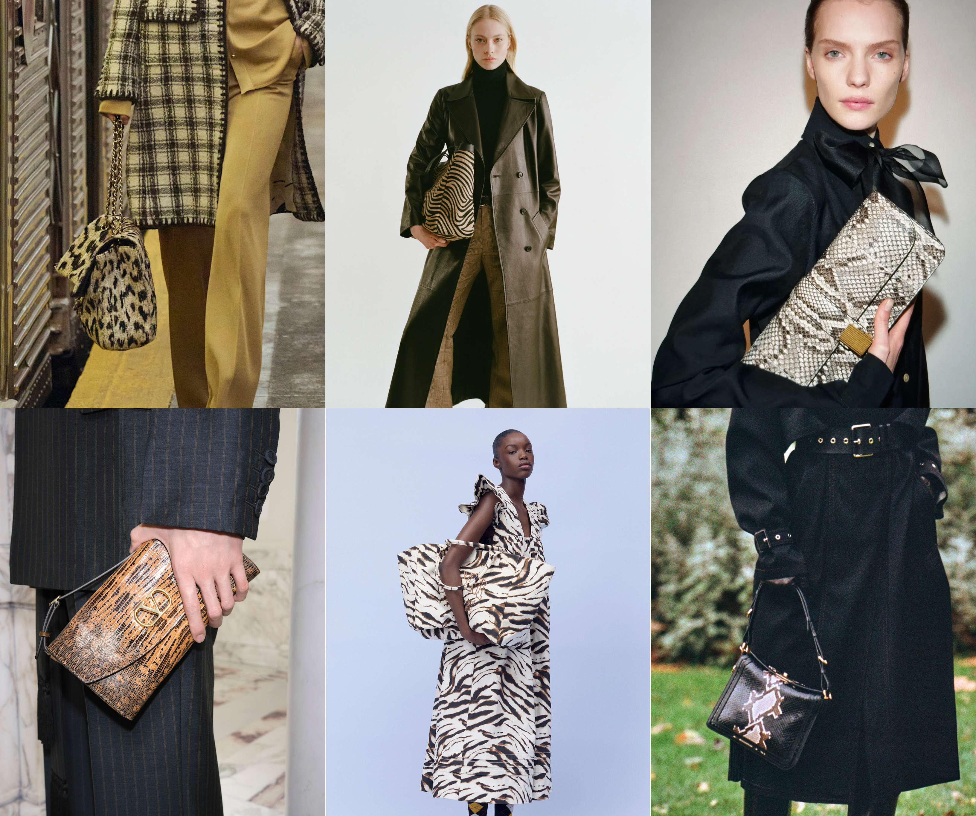 summer bag trends 2026, animal bags at Chanel, Nili Lotan, Khaite, Valentino, Ganni, and Lavin.