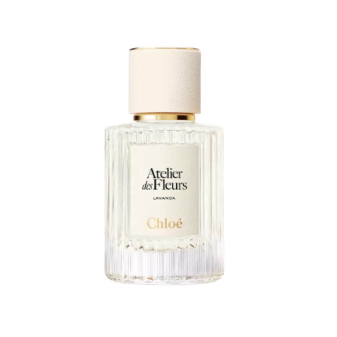 A product shot of the Chloe Atelier des Fleurs Lavanda eau de parfum, on white background