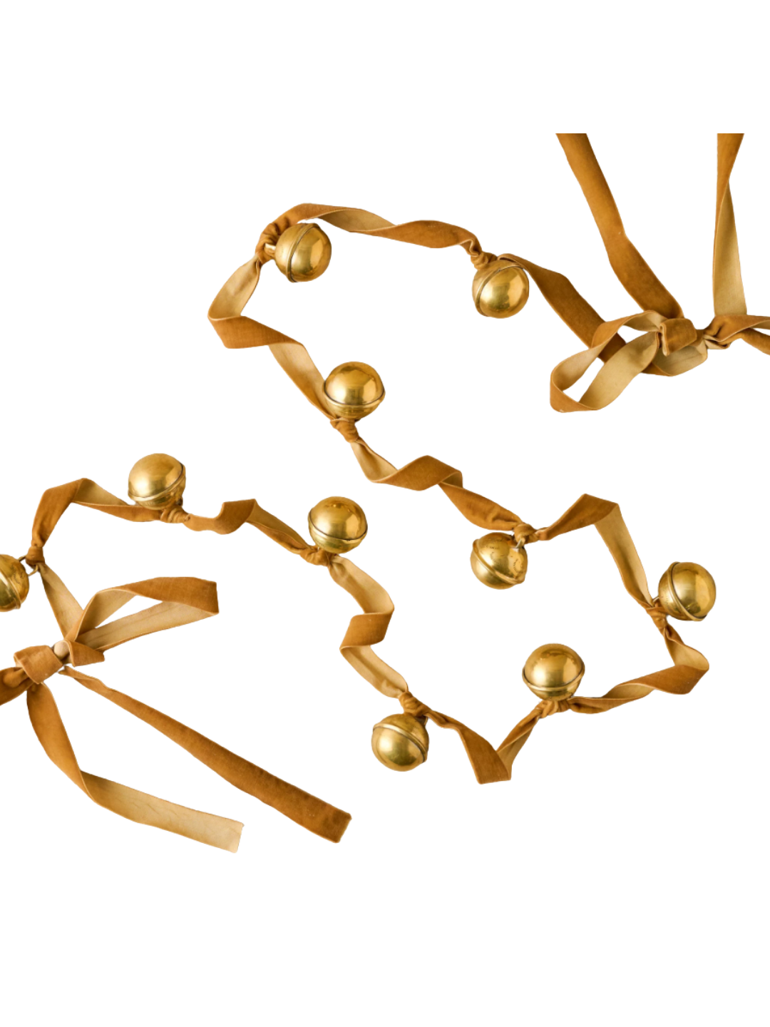 Etched Solid Brass Jingle Bell Garland
