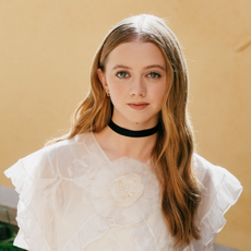 Evie Templeton wears Rodarte 2025 to promote "Victorian Psycho" at the 2026 Cannes Film Festival