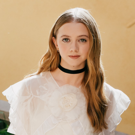 Evie Templeton wears Rodarte 2025 to promote "Victorian Psycho" at the 2026 Cannes Film Festival