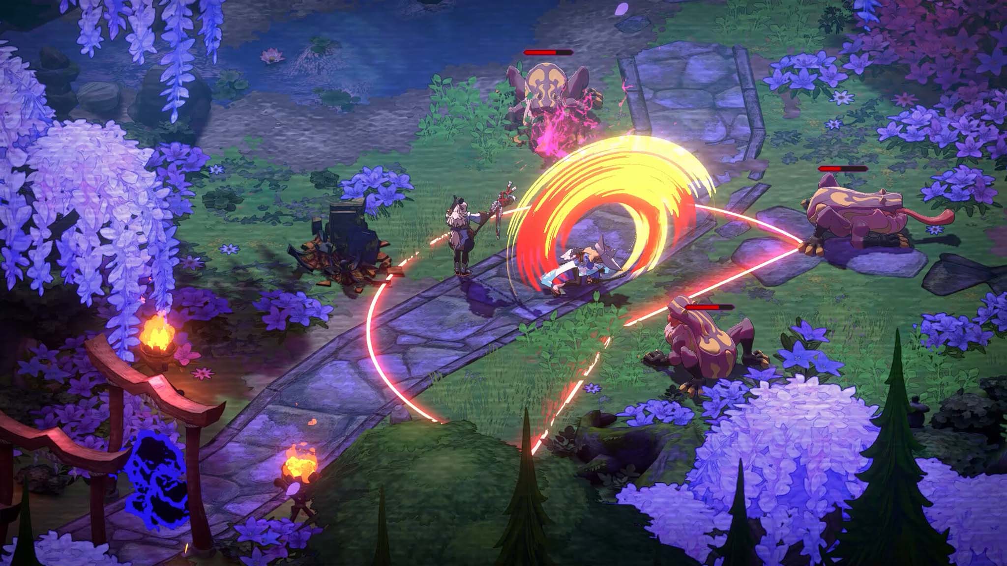 Screenshot of a battle in Towa and the Guardians of the Sacred Tree