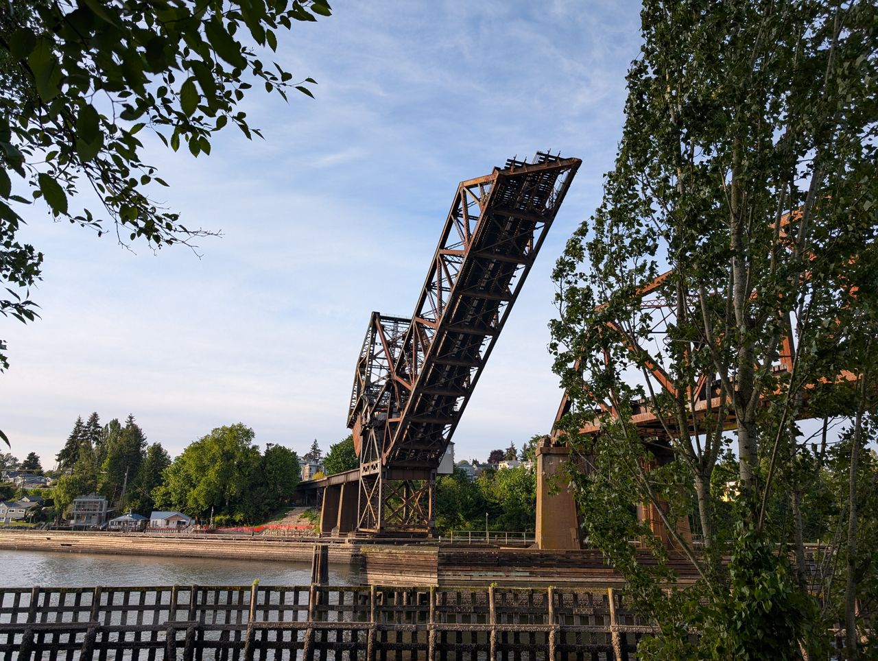 A raised metallic bridge