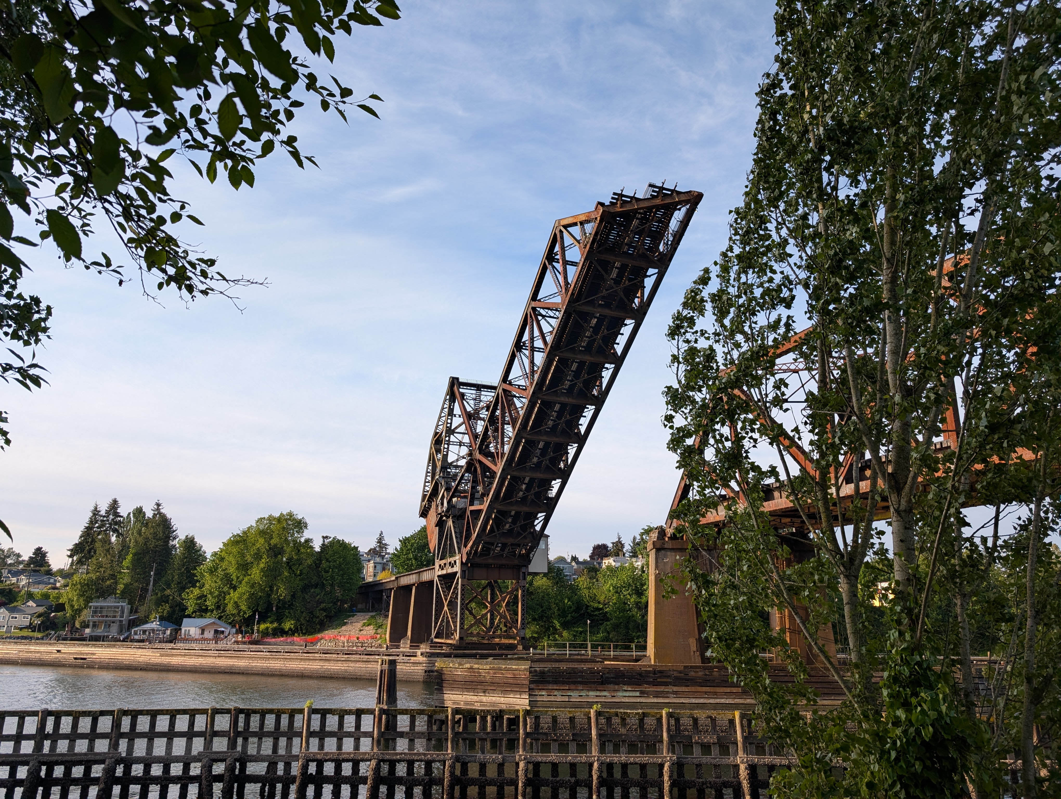 A raised metallic bridge