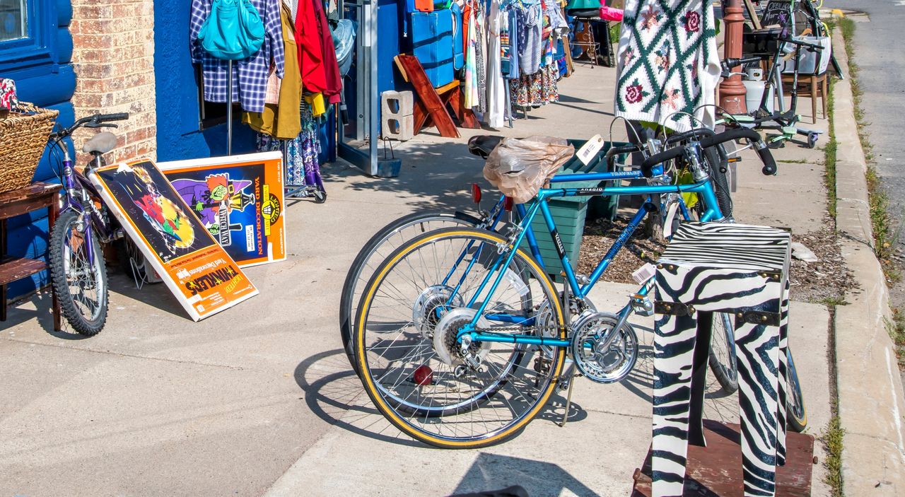 Bikes outside store