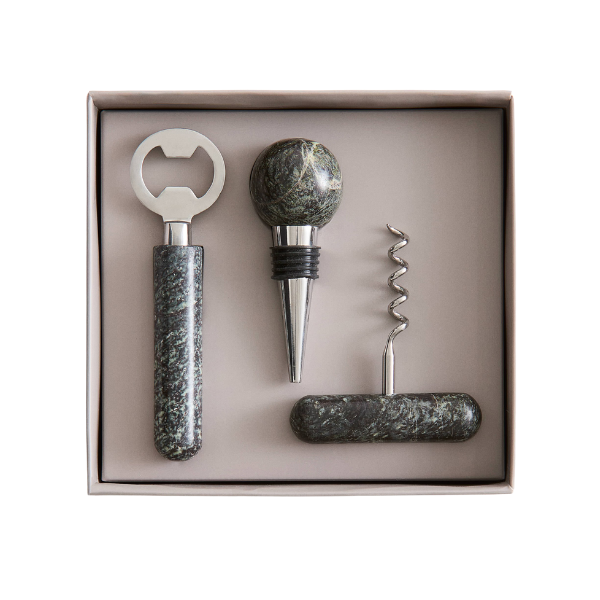 3-Piece Marble Bottle Opener Set