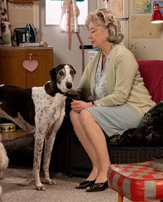 Evelyn Plummer and her dog Cerberus