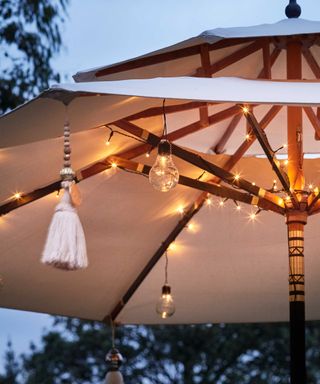 string lights and festoon lights from lights4fun in parasol