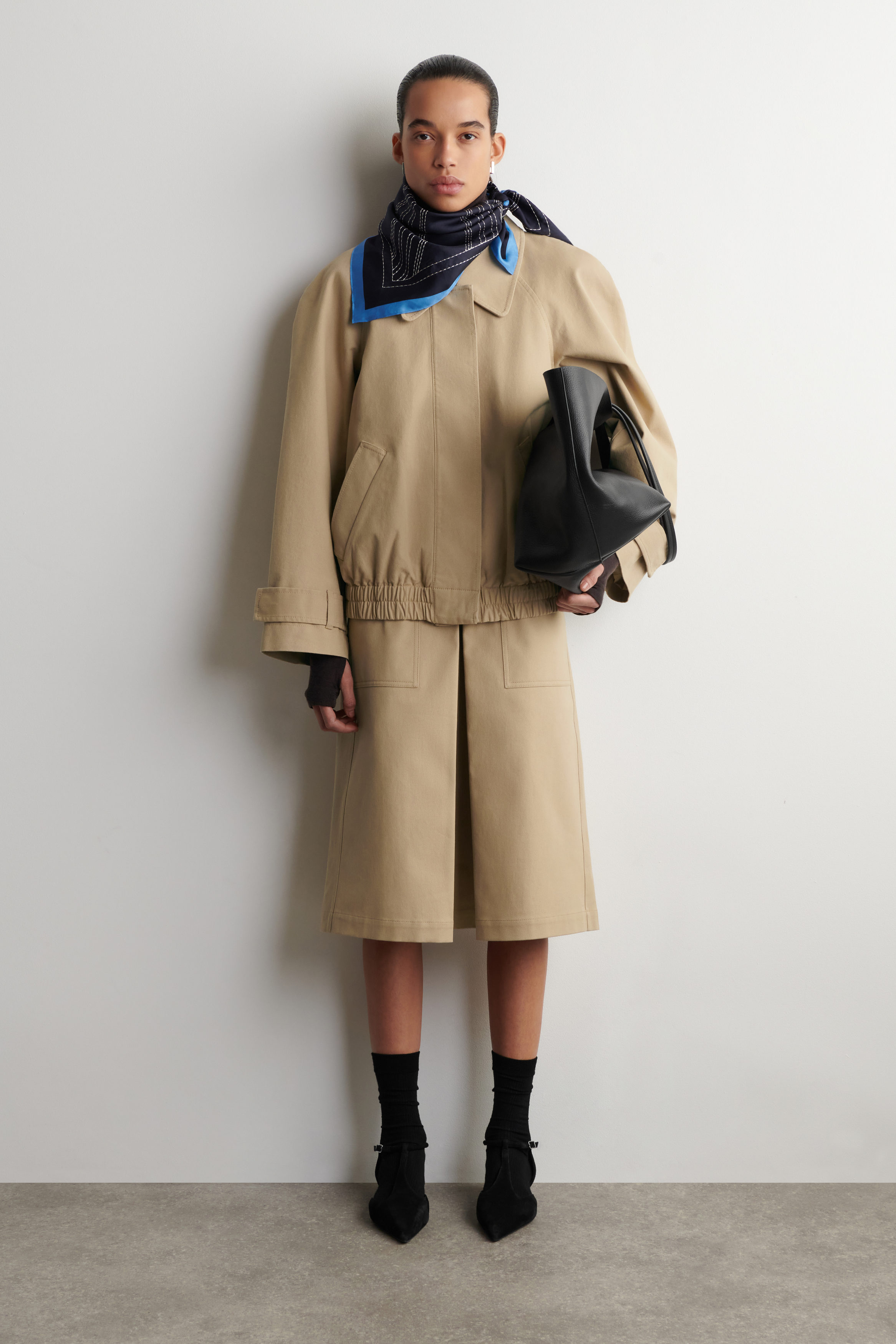 Rounded Cotton Blouson Jacket