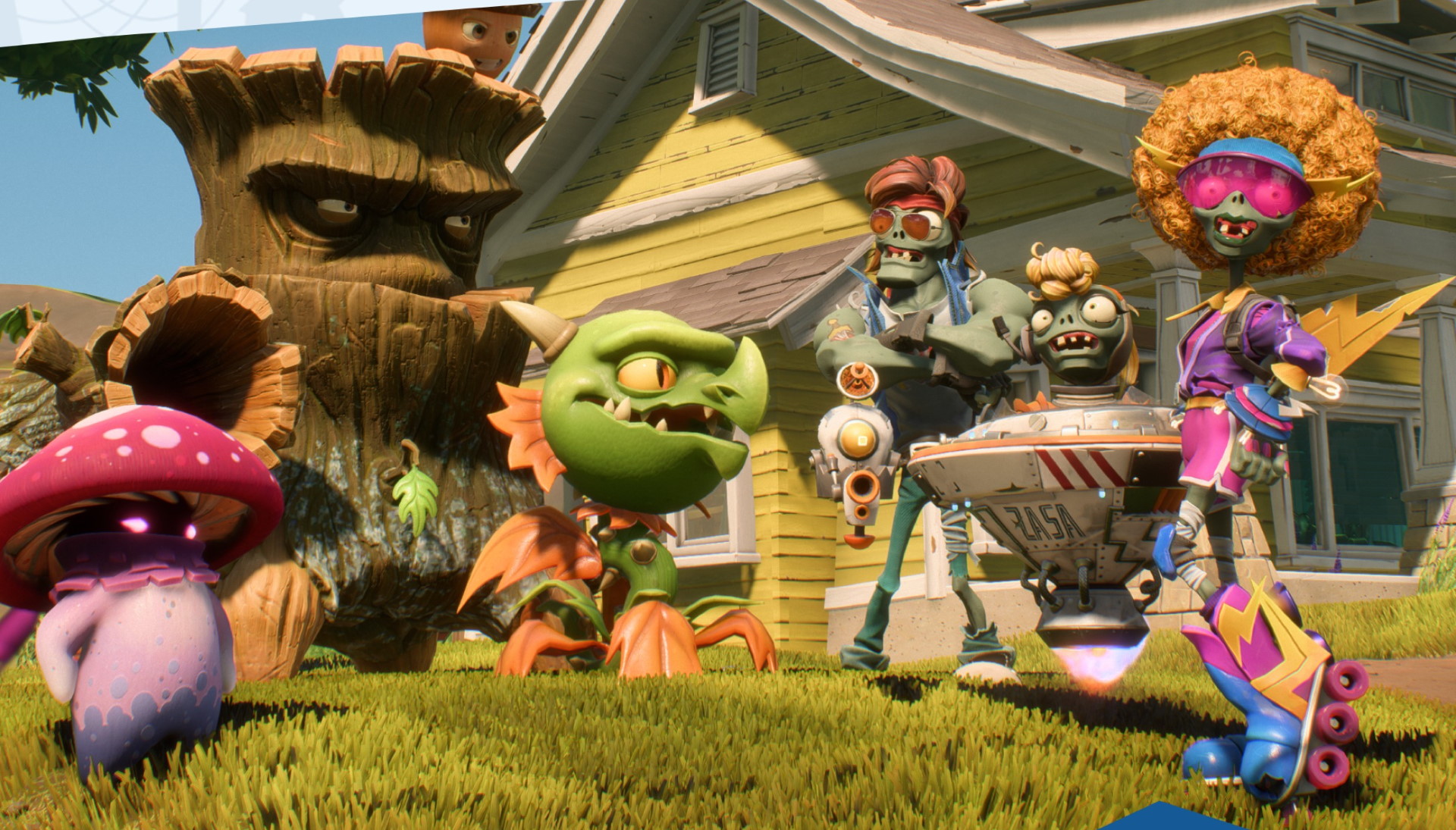 Zombies battle for neighborville. Plants vs Zombies: битва за нейборвиль. Plants vs Zombies Garden Warfare битва за нейборвиль. Растения против зомби 2 битва за нейборвиль. Garden Warfare 2 vs Battle for Neighborville.