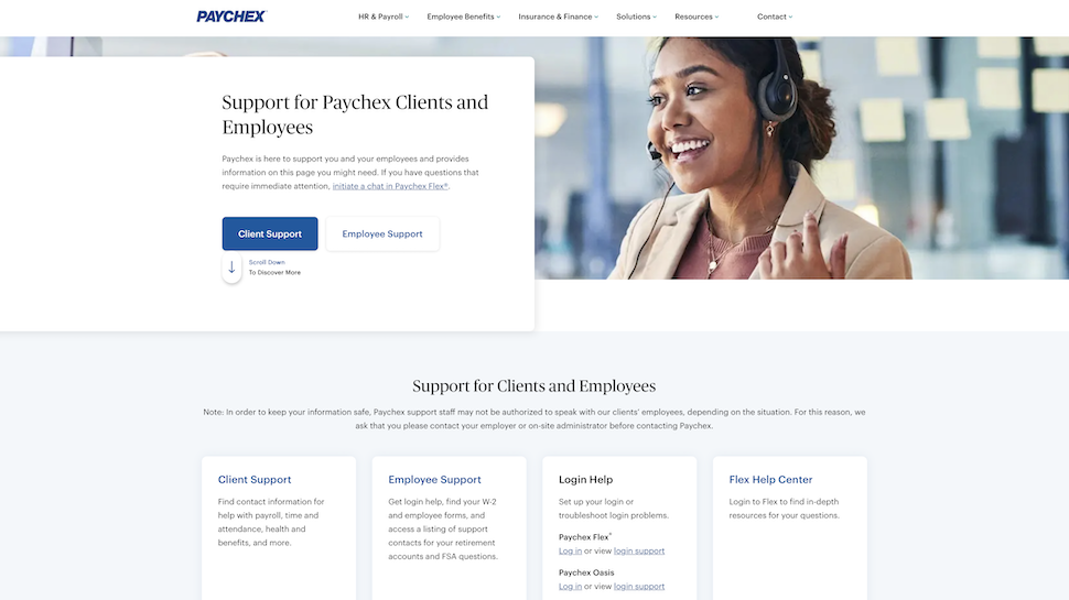 Paychex website screenshot