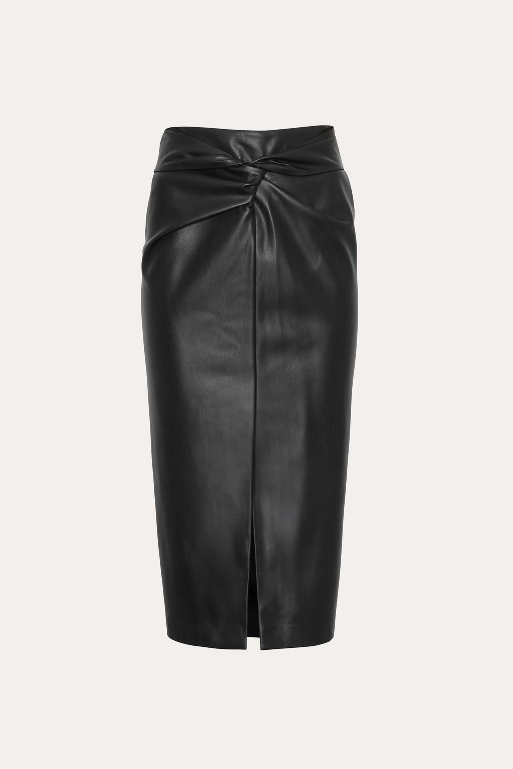 Vegan Leather Twist Skirt