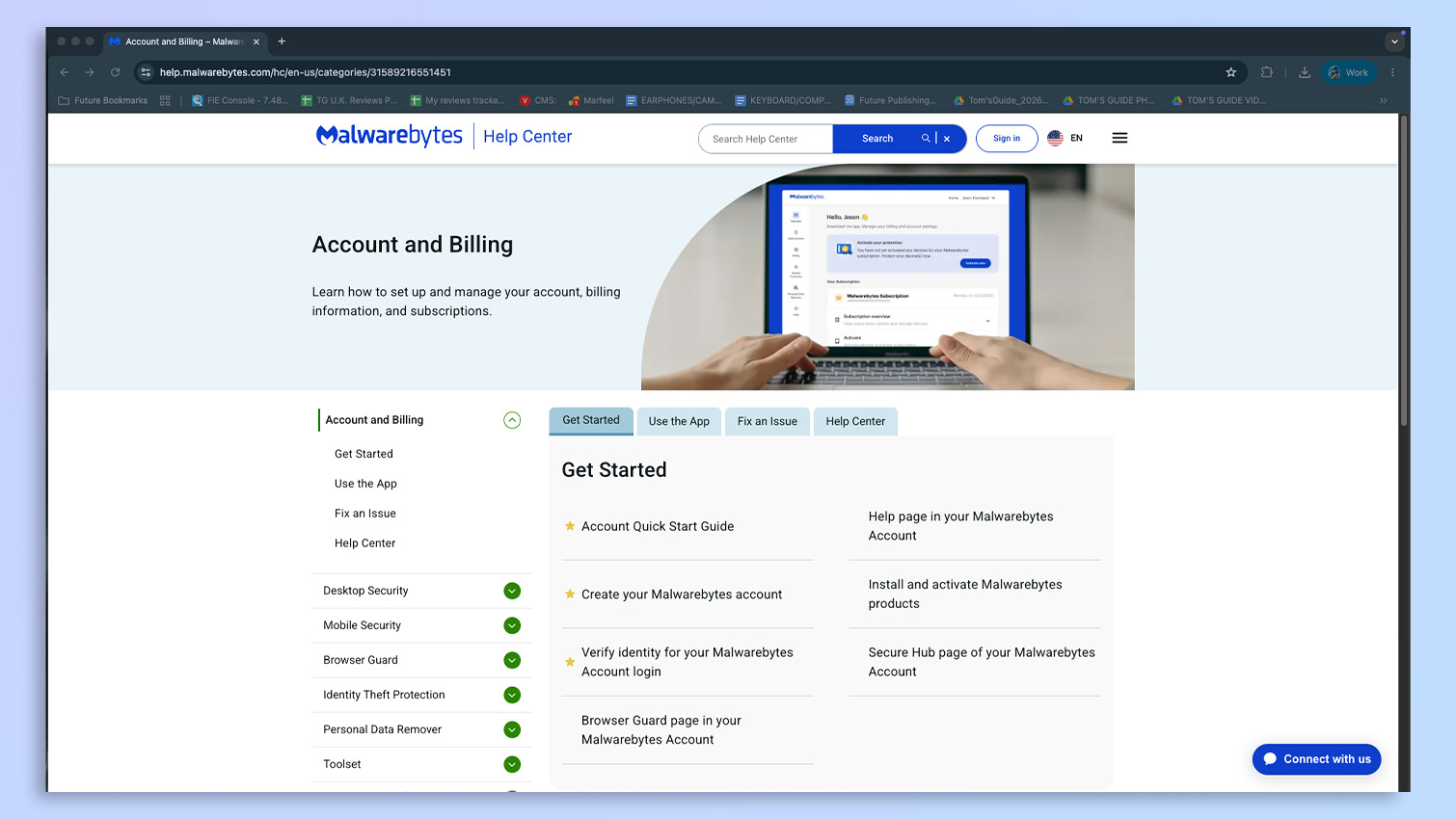Malwarebytes antivirus software screenshot