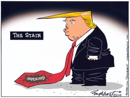 Political Cartoon U.S. Trump Impeachment Stain