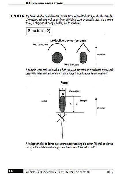 UCI rule 1.3.024 outlines some guidelines