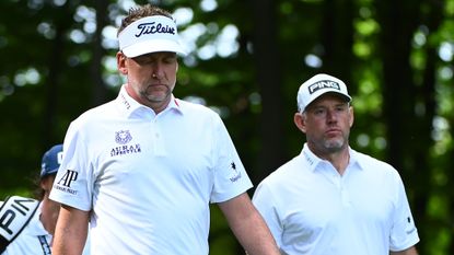 Ian Poulter and Lee Westwood at the 2022 LIV Golf London tournament