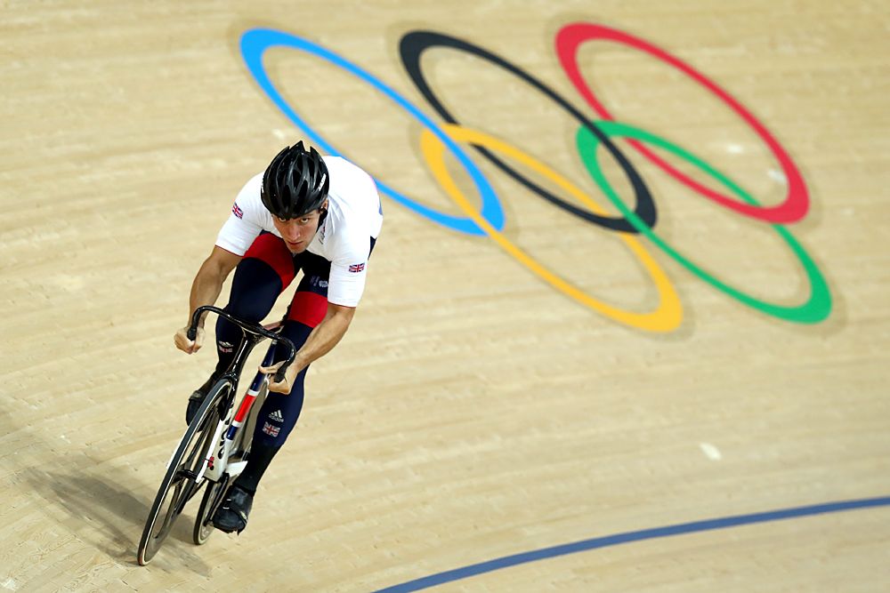 Callum Skinner of Great Britain prior to the Men's Sprint 1/8 Finals on Day 8 of the Rio 2016 Olympic Games