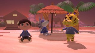 Animal Crossing New Horizons Happy Home Paradise fang visiting and sitting