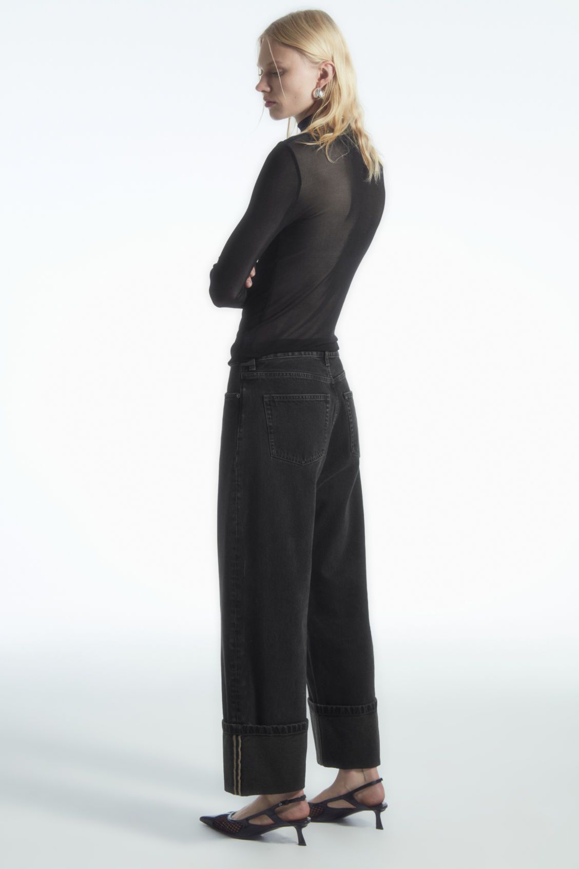 FACADE TURN-UP JEANS - STRAIGHT