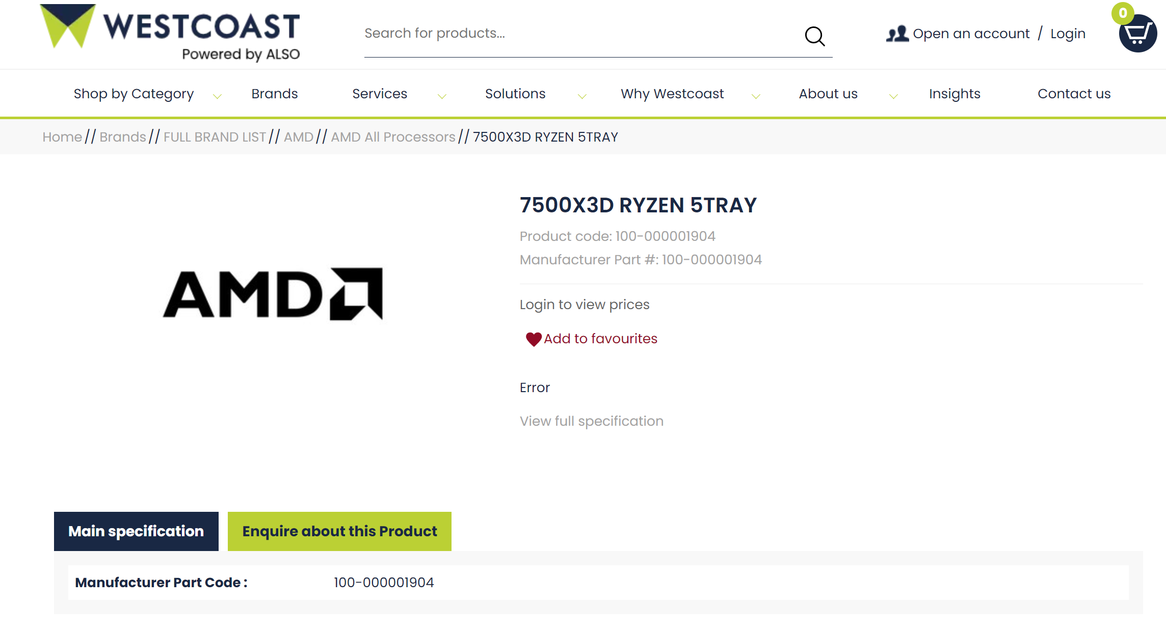 AMD Ryzen 5 7500X3D listed at UK retailer