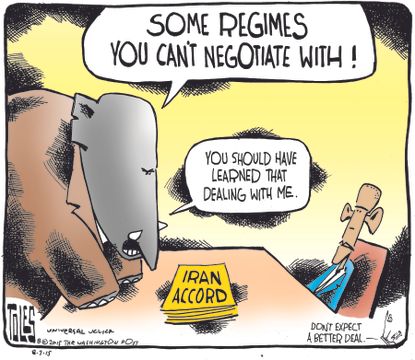 Obama cartoon World Iran nuclear deal GOP