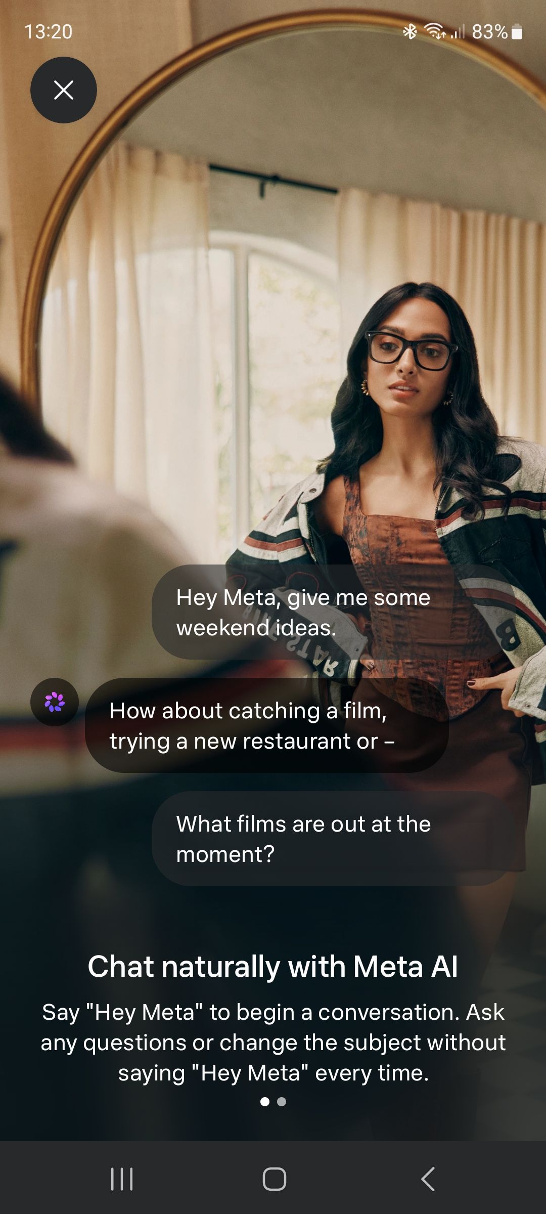 Ray-Ban Meta Gen 2 Headliner Meta AI app screenshots