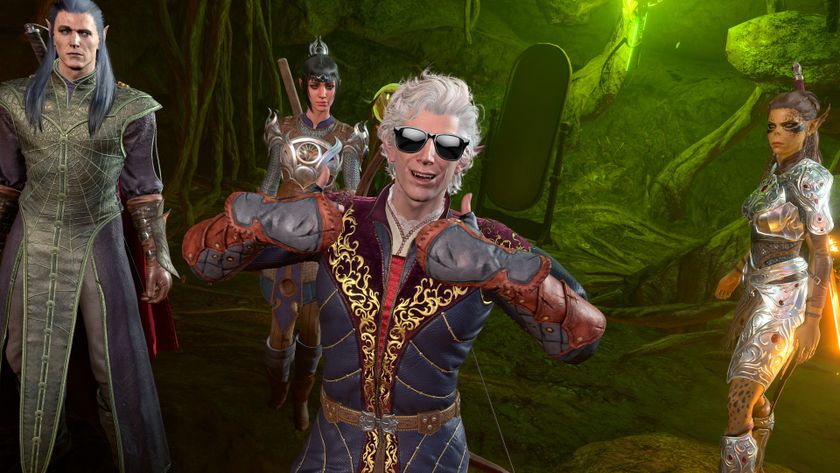 Astarion wearing shades and giving a thumbs up