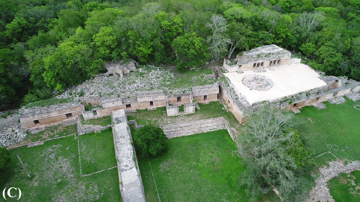 A photo of the Labna palace in the Puuc region.