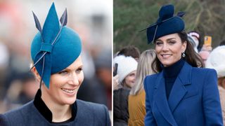 Zara Tindall and Kate Middleton wearing the same Juliette Botterill hat