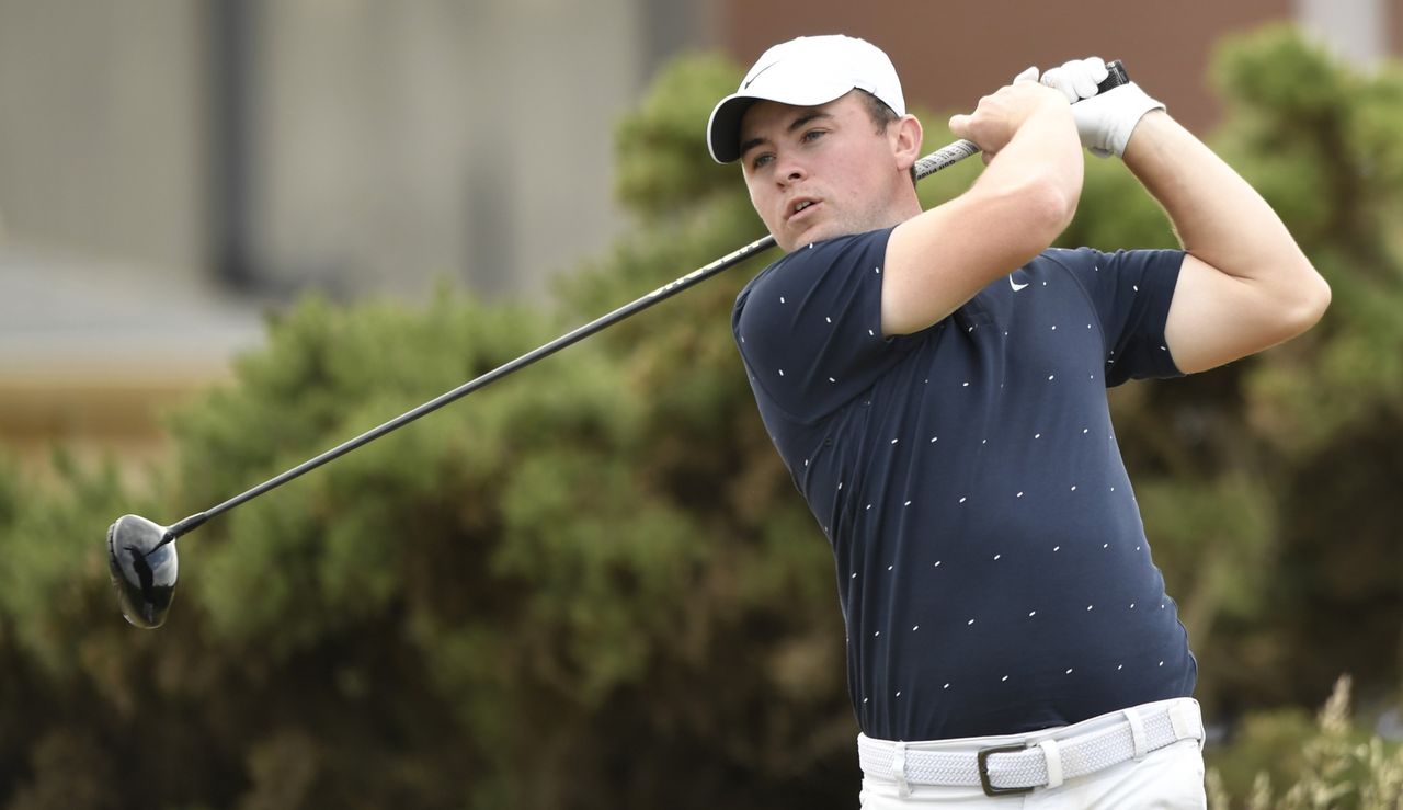 Alex Fitzpatrick hits a tee shot