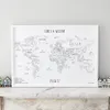 Louisa Elizabeth Personalised World Travel Map With Pins