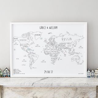 Personalised World Travel Map With Pins