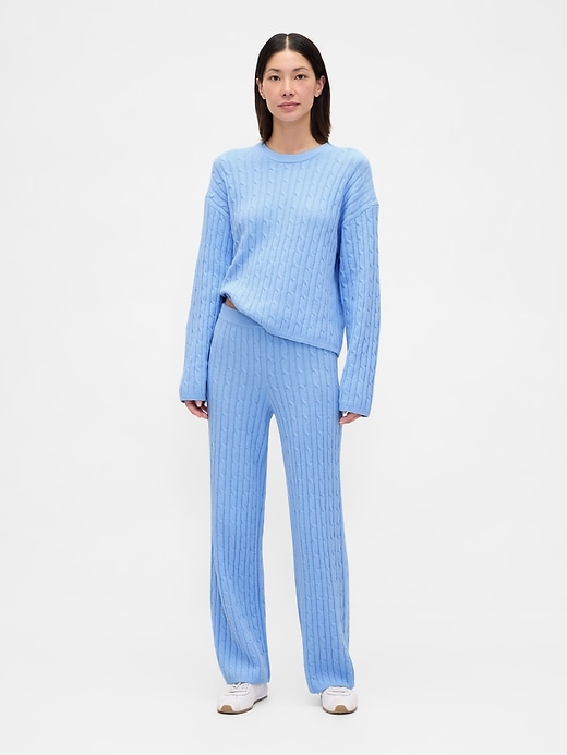 Cashsoft Cable-Knit Sweater Pants