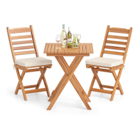 Tangkula Outdoor Wood Bistro Set