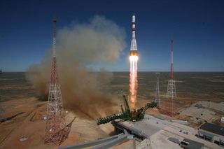 Russia launched the Progress 59 robotic cargo ship on April 28, 2015 on a mission to deliver 3 tons of supplies to the International Space Station.