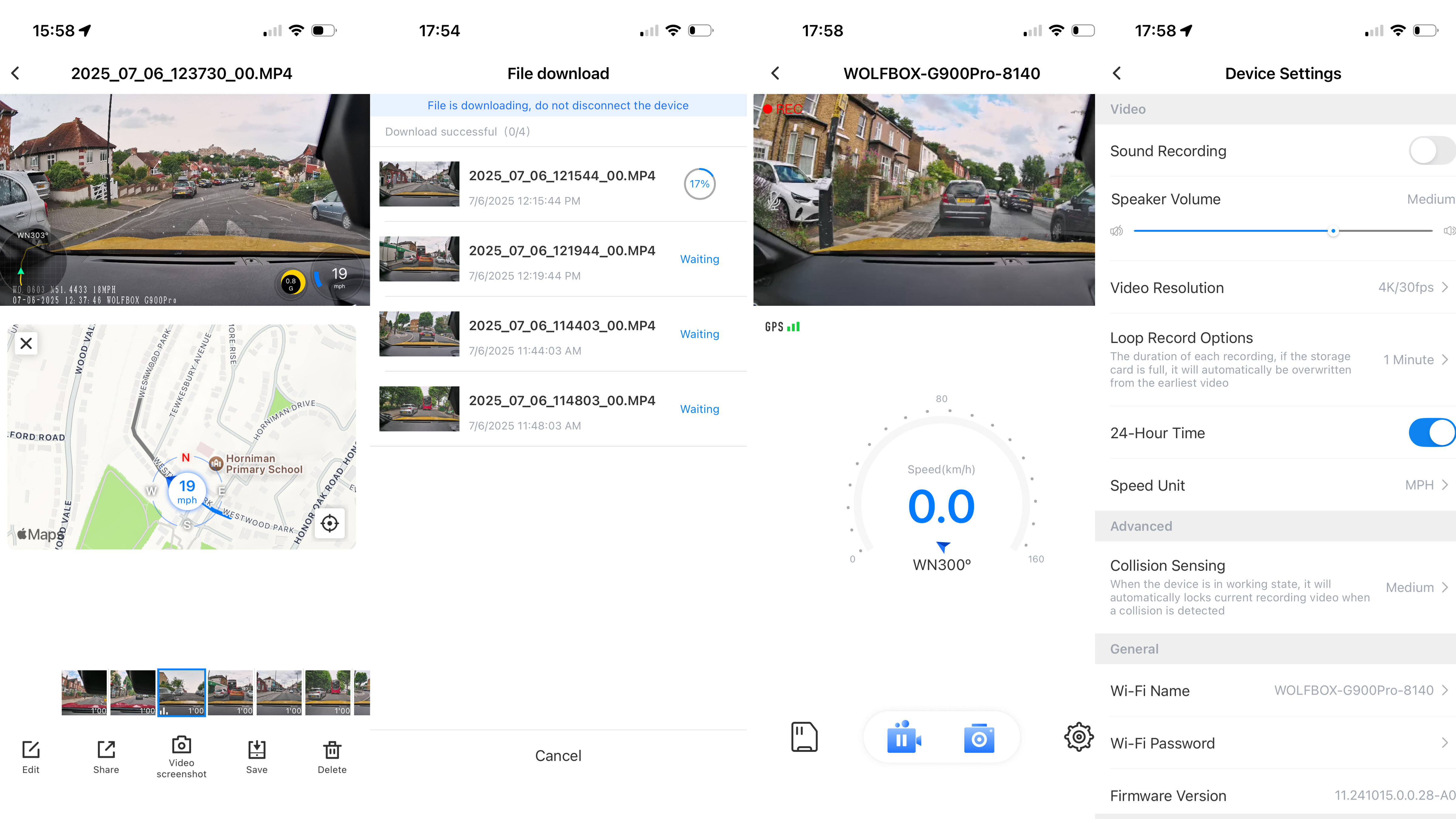 Wolfbox G900 Pro dash cam app
