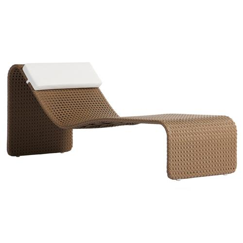 Wicker outdoor chaise lounge