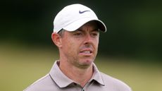 A headshot of Rory McIlroy during the 2025 US Open at Oakmont Country Club