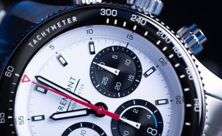 close up of watch face by Bremont Williams Racing