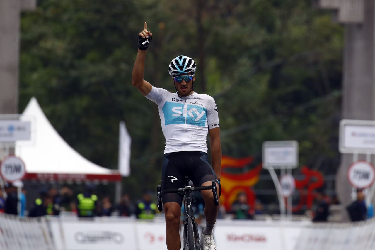 Gianni Moscon (Team Sky) took the race lead with his solo victory