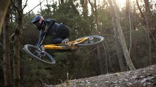 Kasper Woolley on his YT Industries mountain bike