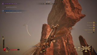 Approaching a mesa in an ornithopter.