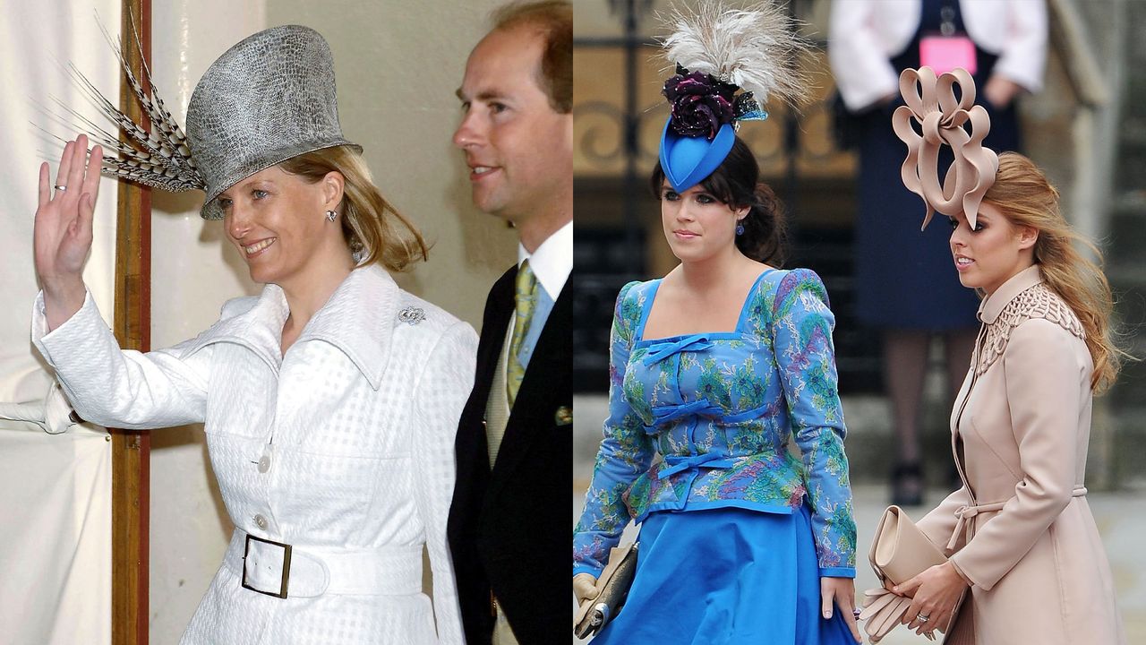 royal hat sophie of wessex, beatrice and eugenie