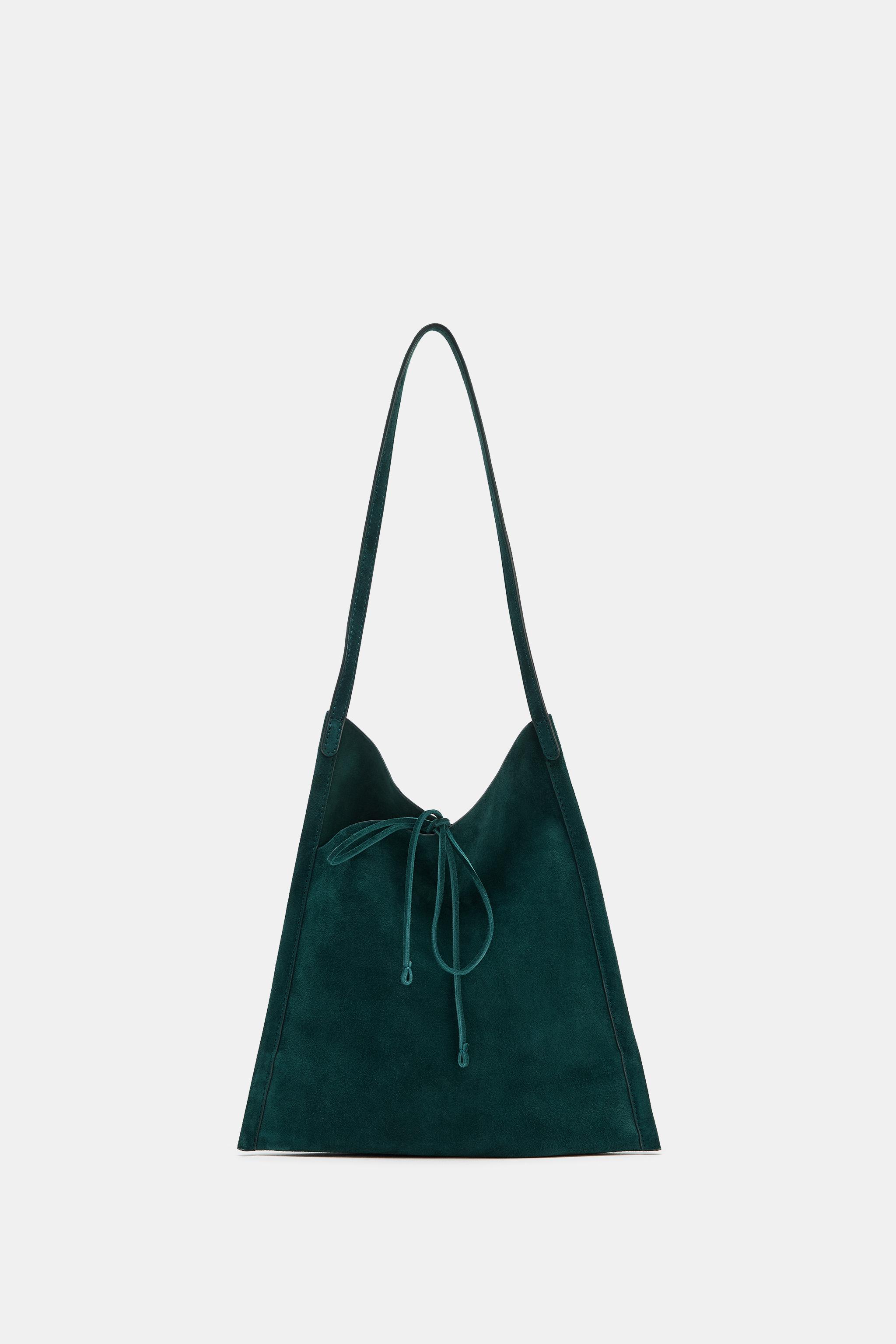 Flat Leather Mini Bag With Tie Closure