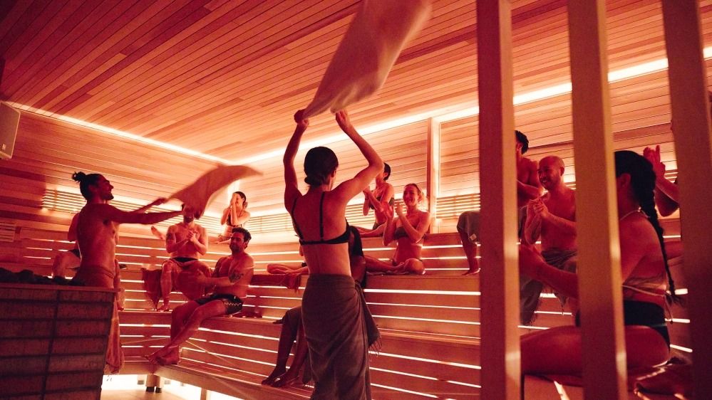 people in a sauna