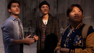 Tom Holland, Zendaya and Jacob Batalon in Spider-Man: No Way Home